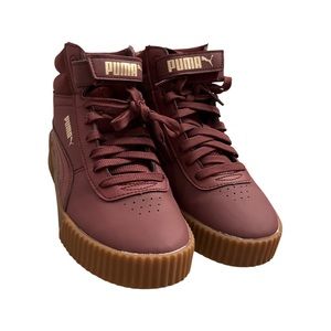 Puma high top sneakers women’s size 7.5 maroon gum bottom